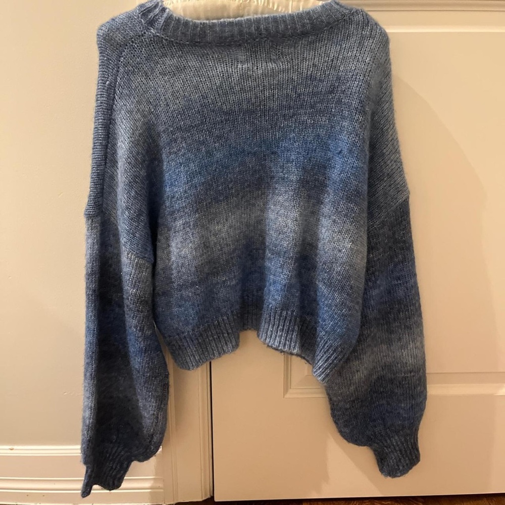 Princess Polly Heathered Blue Crew Neck Sweater
